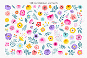 Vivid flowers clipart. Vector set., a Background Graphic by ElenKoss (Thumbnail 2 of 11)