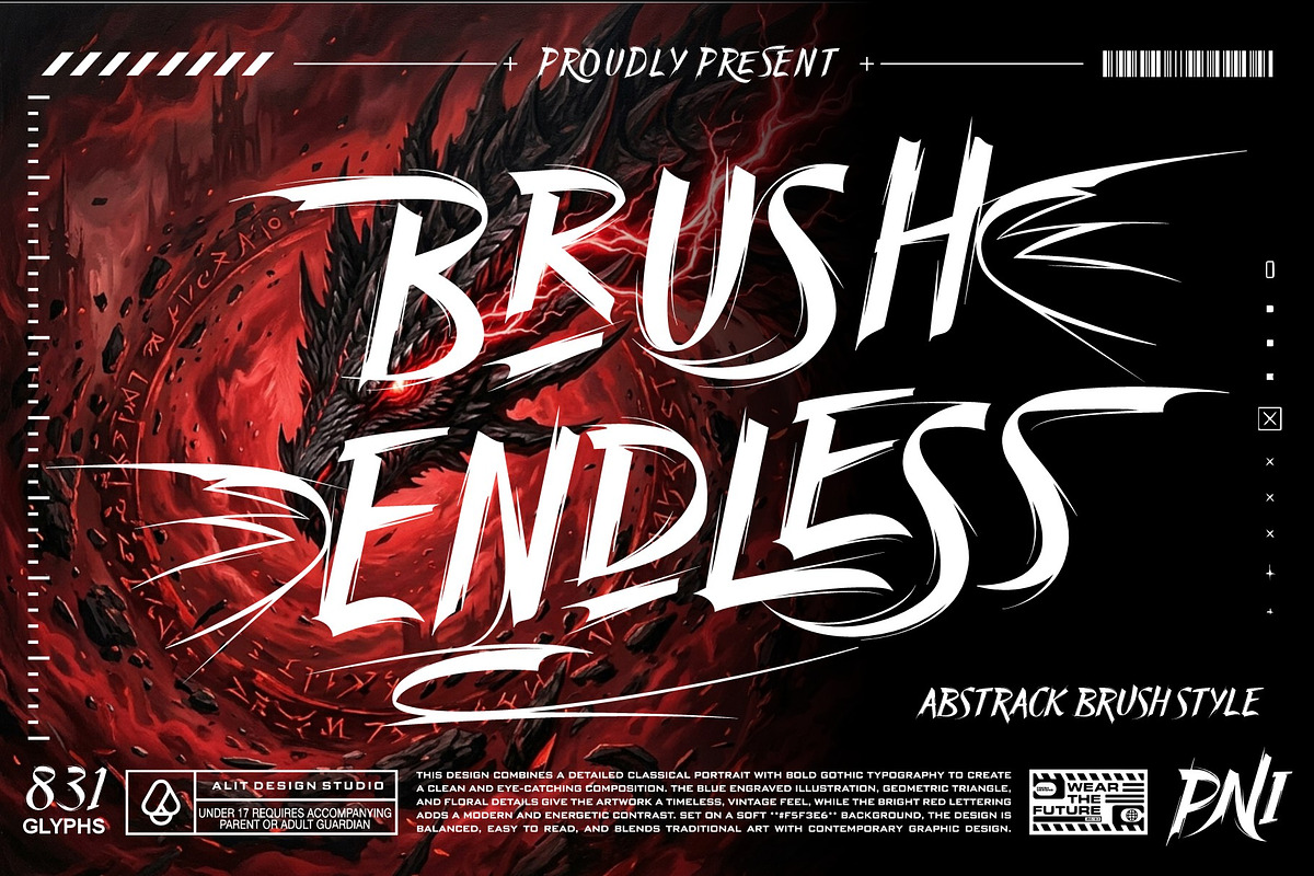 Brush Endless Typeface, a Script Font by alit design (Photo 1 of 17)