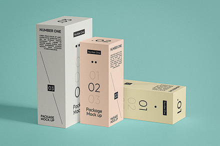 Tall Boxes Mockup, a Packaging Mockup by Designer Dude