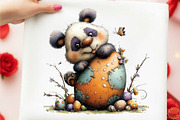 Whimsical Easter Panda Clipart, an Illustration by designcity5 (Thumbnail 3 of 5)