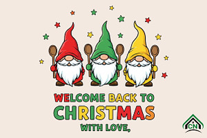 Welcome Christmas with Love Clipart, an Illustration by Craft Nest