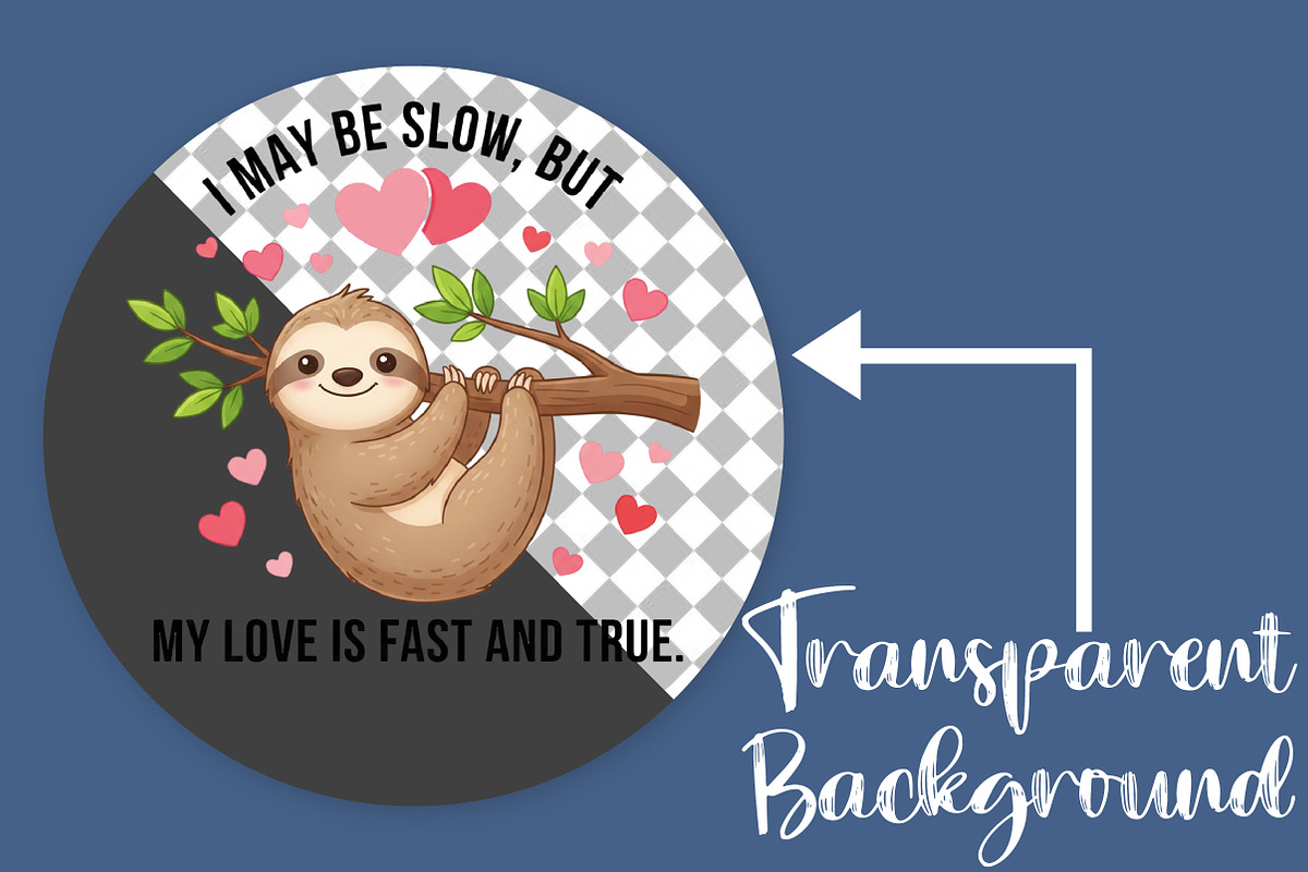 Sloth Valentine Graphic for Sloth, an Illustration by Canvas Craft (Photo 2 of 7)