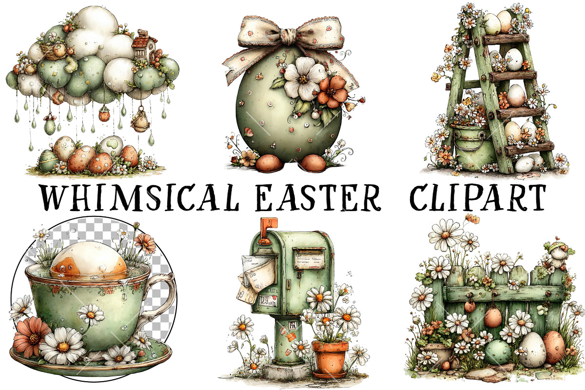 Whimsical Easter Clipart, an Illustration by OK Design (Photo 2 of 6)