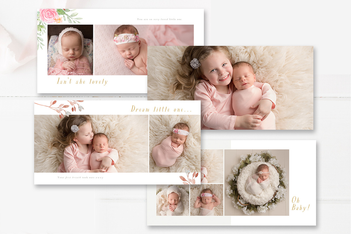 Baby Girl Photo Album Template, a Stationery Template by By Stephanie ...