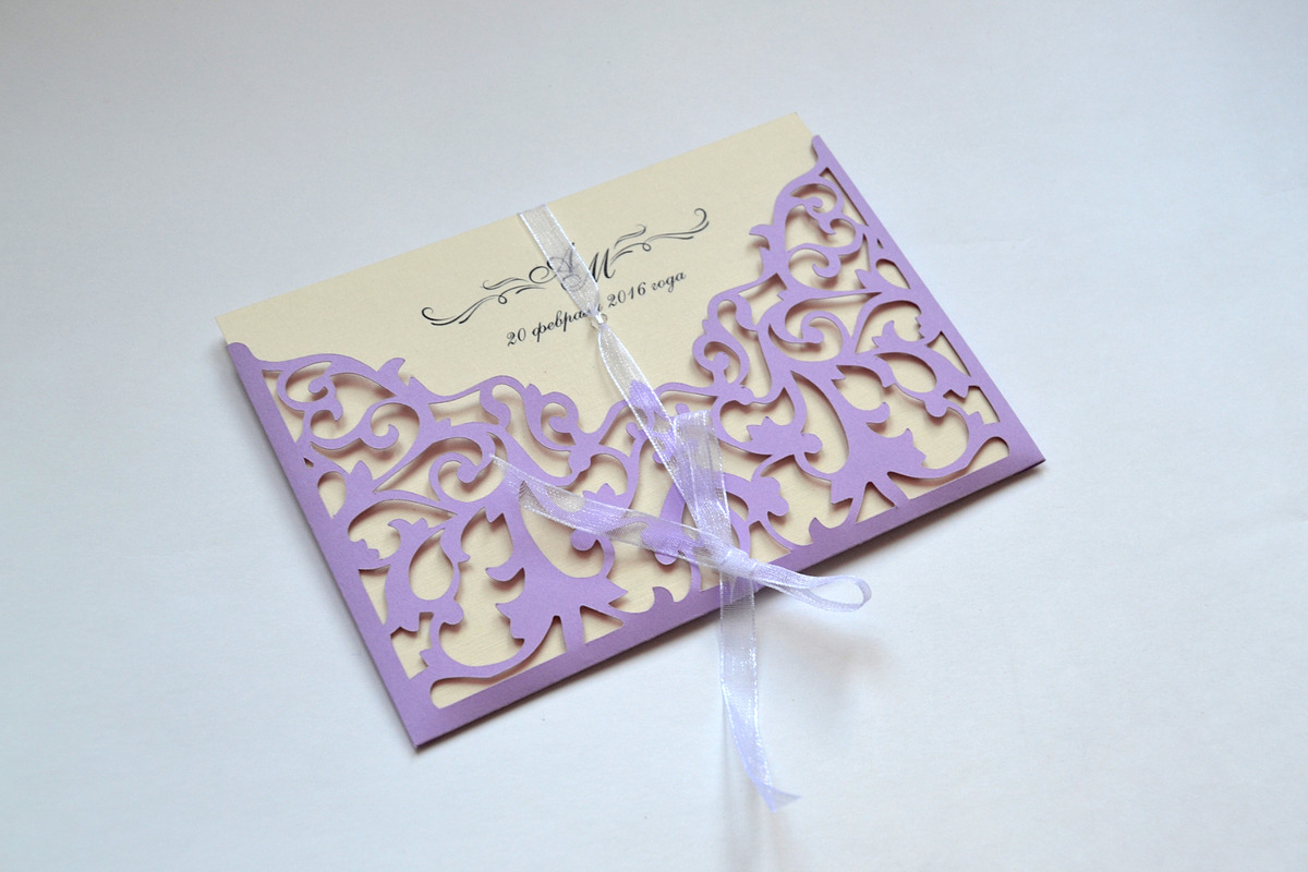 Laser cut invitation card template, an Invitation Template by MARIA KOLYADINA (Photo 2 of 3)