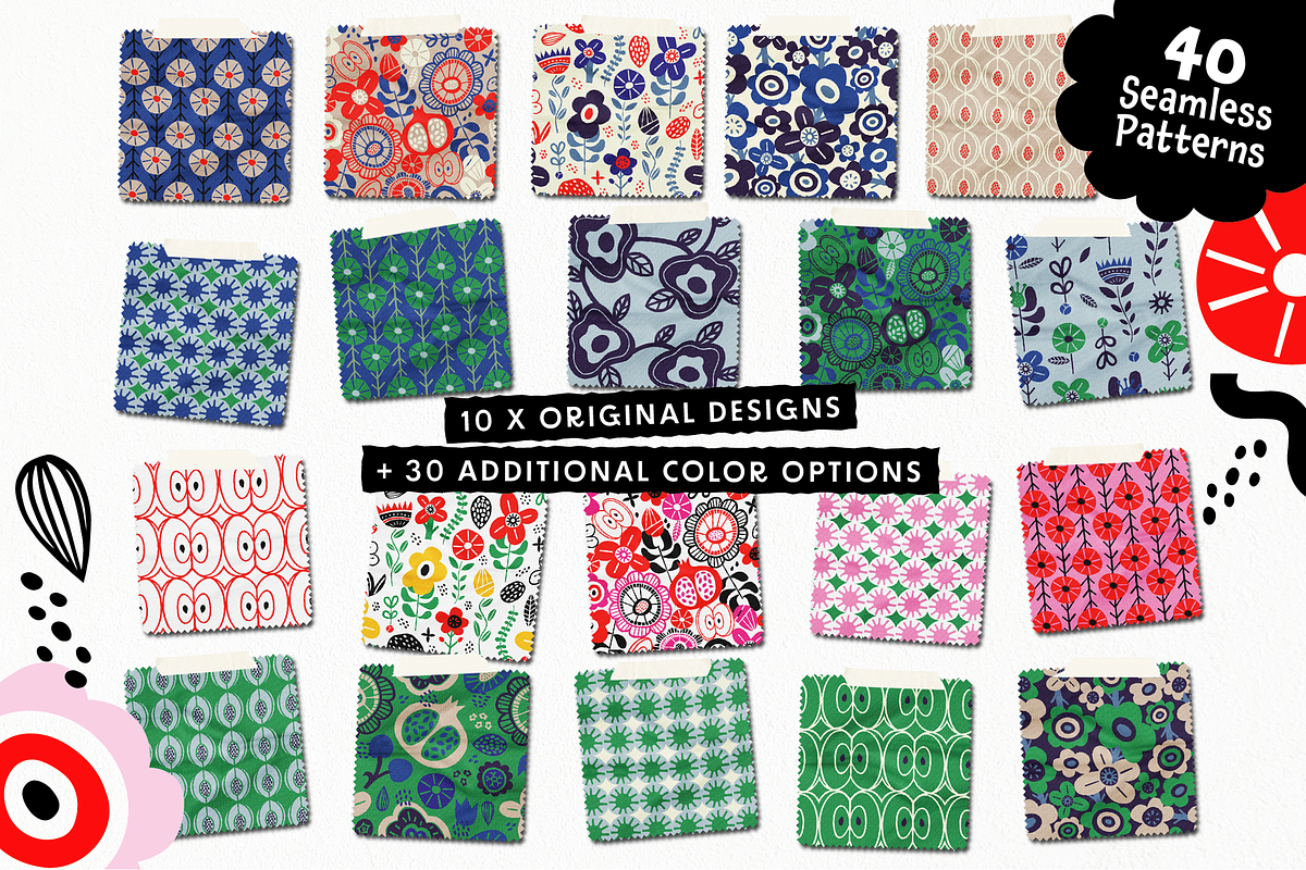 Fruity Floral Folk Collection, a Pattern Graphic by rouxsupplyco (Photo 2 of 12)