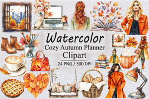 Cozy Autumn Planner Clipart, an Illustration by Design Market