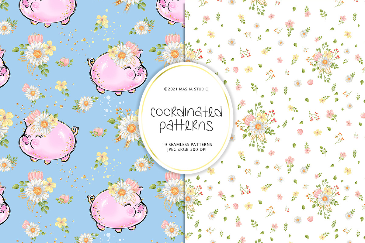 Farm Animals Digital Papers, a Pattern Graphic by Masha  Studio (Photo 8 of 11)