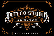 Set of vintage tattoo studio logos., a Branding & Logo Template by Harry Kasyanov (Thumbnail 1 of 8)