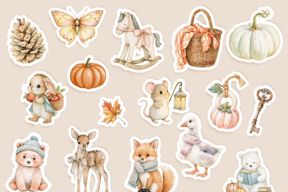 Fall Nursery Atelier Clipart Bundle, an Animal Illustration by PaintPixelCo (Photo 12 of 16)