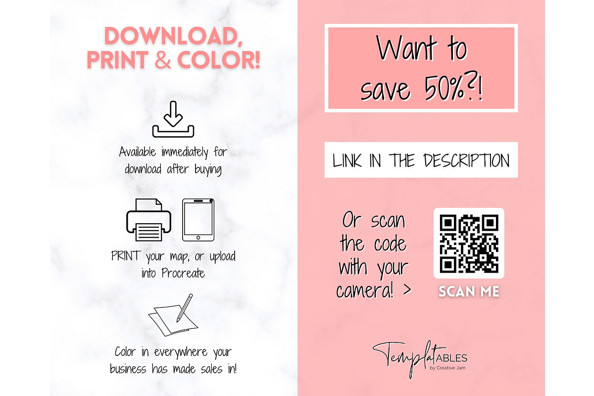 Europe Sales Map, EDITABLE Color In, a Stationery Template by Templatables (Photo 9 of 10)