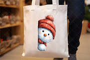 Peeking Snowman Clipart, an Illustration by SinaCreation (Thumbnail 6 of 7)