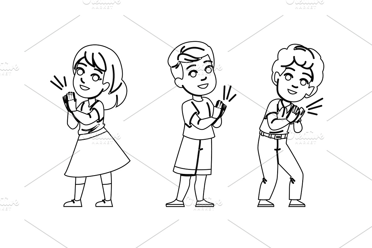 children clap hand kid vector, a Person Illustration by pikepicture