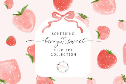 Berry Sweet Strawberry Fruit Clipart, an Illustration by Essem Creatives