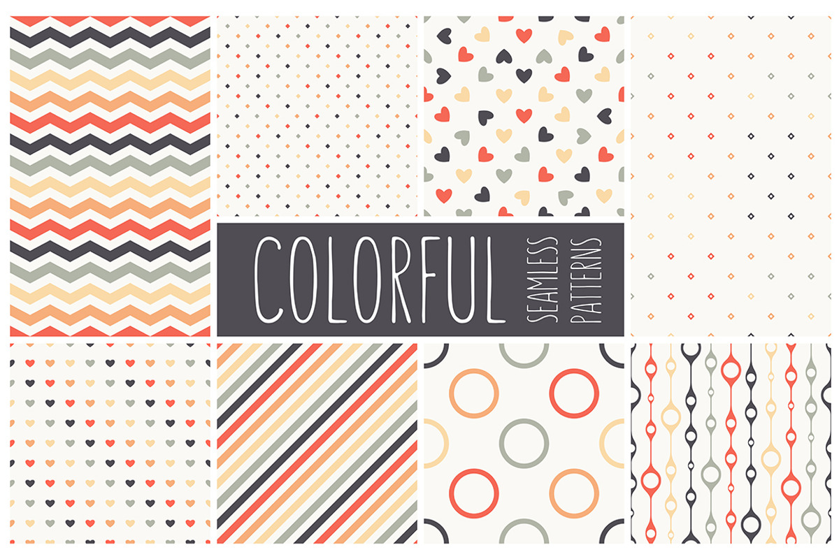 Colorful Seamless Patterns Set