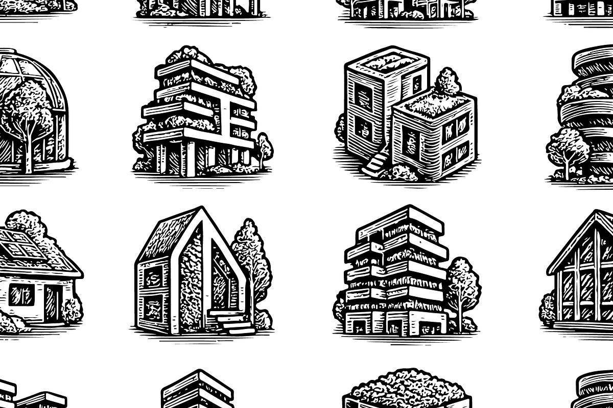 Green Building Architecture Set, an Object Graphic by RT Studio (Photo 4 of 4)