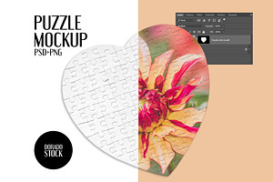 Heart Shaped Puzzle Mockup