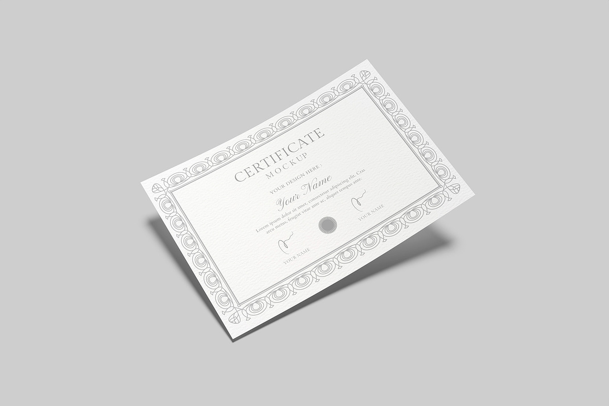 Paper Certificate Mockup, a Stationery Template by Graphiculon (Photo 5 of 11)