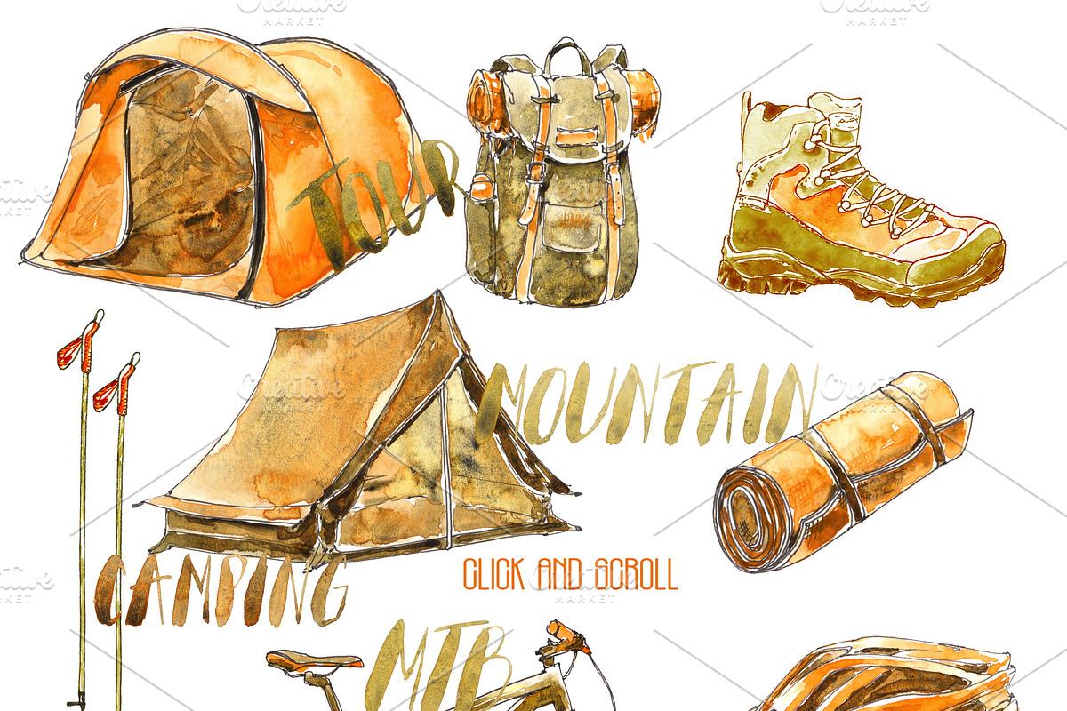 Outdoor Activities Watercolor Sketch, an Object Graphic by Cat In Colour (Photo 6 of 6)