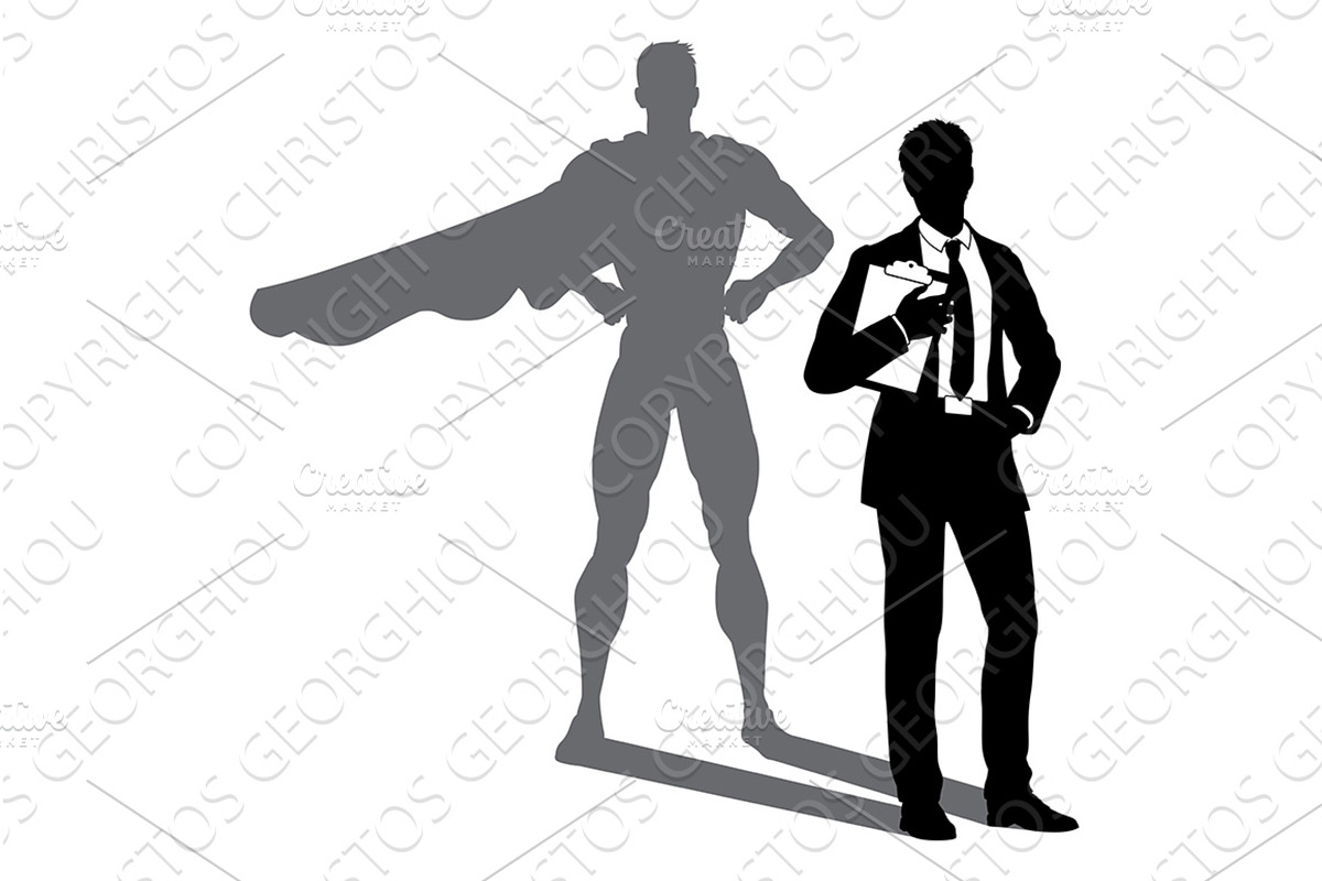 Superhero Business Man With Super, a Person Illustration by Christos Georghiou