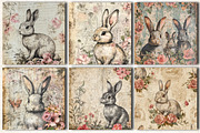 Vintage Bunny Junk Journal Pages, a Pattern Graphic by DreamCafeArt (Thumbnail 6 of 6)