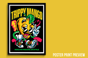 Trippy Mango T-Shirt Illustration