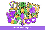 Mardi Gras Clipart, a Seasonal Illustration by Krafty Digital Designs (Thumbnail 1 of 3)