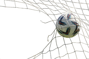 a soccer ball in the goal net, a Sports & Recreation Photo by itakdalee
