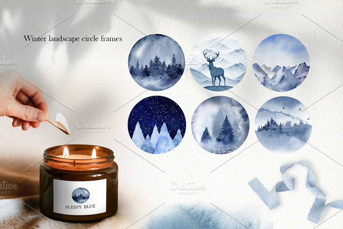 Winter forest watercolor clipart, an Animal Illustration by Color Hugs Art (Photo 4 of 10)