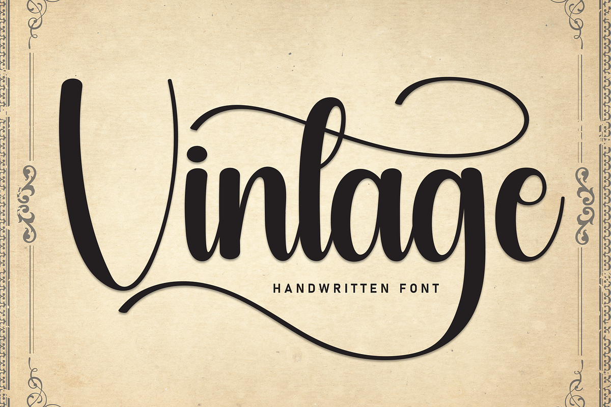 Vintage | Script Font, a Handwritten Font by Scratchones (Photo 1 of 9)