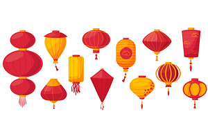 Cartoon china lantern. Traditional, an Object Illustration by LadadikArt
