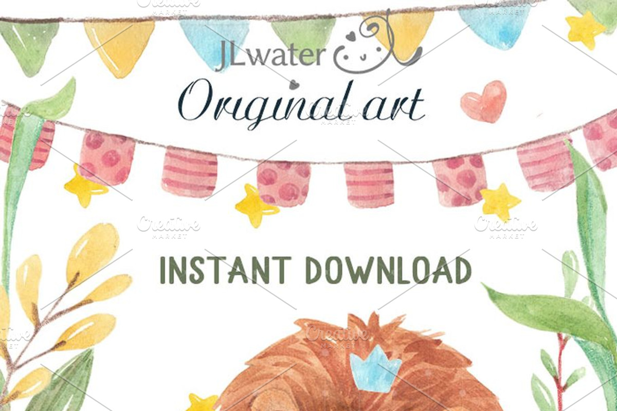 Safari Animals Watercolor Clip Art, an Animal Illustration by JaneLane (Photo 3 of 3)