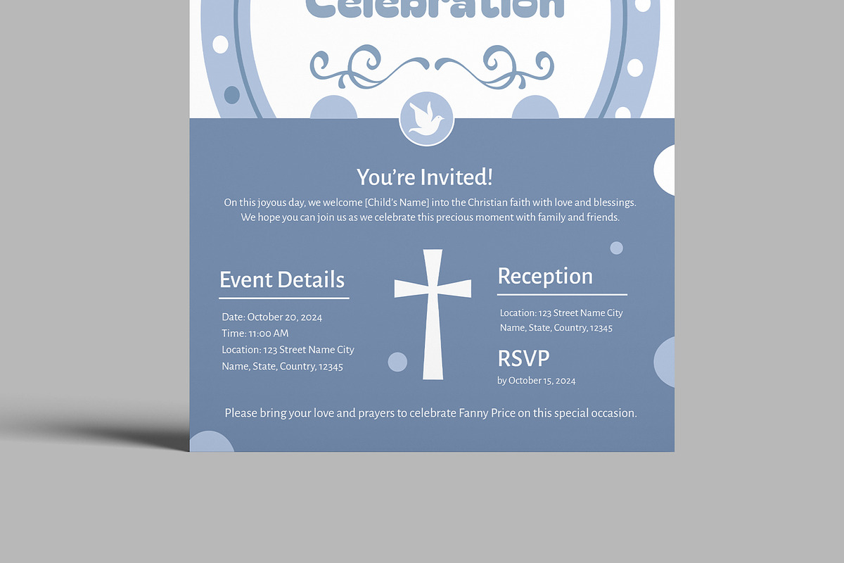 Baptism Invitation, a Stationery Template by MightyDesign (Photo 3 of 8)