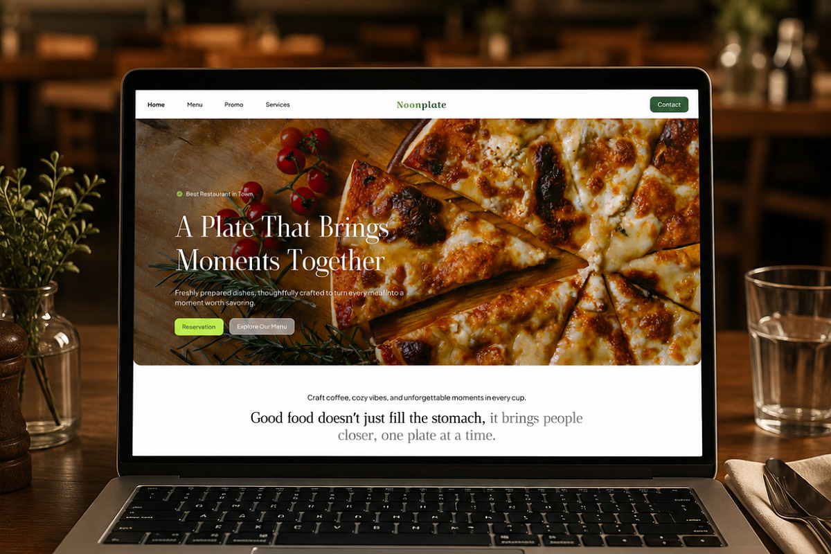 Restaurant & Food Service Website, a Landing Page Template by Font Kingdom (Photo 2 of 5)