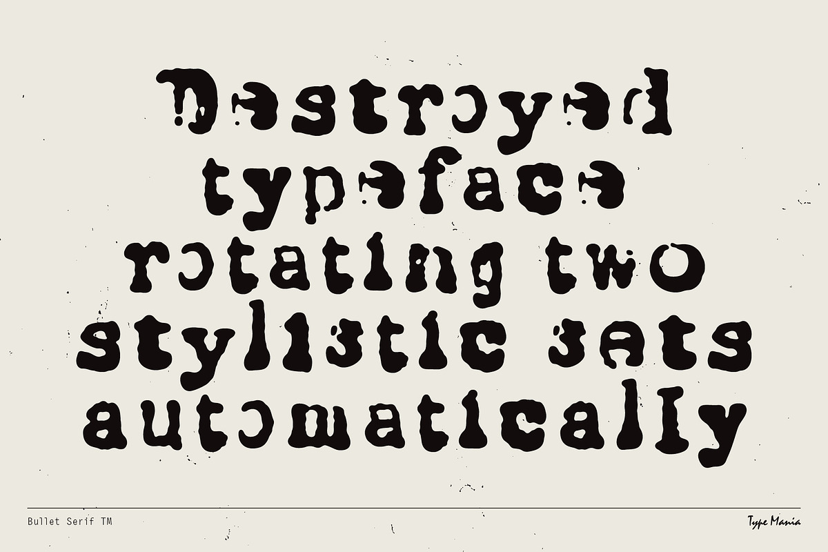 Bullet Serif TM – Grunged Typewriter, a Sans Serif Font by Type Mania (Photo 2 of 10)