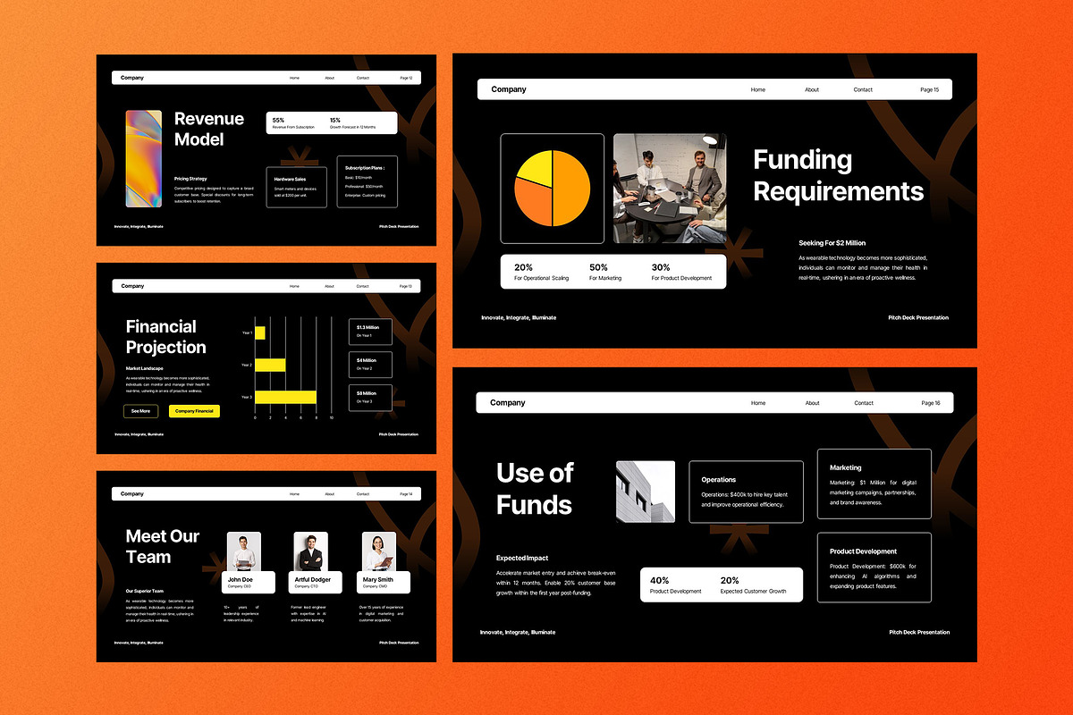 Black Bold Pitch Deck Google Slide, a Presentation Template by Aiyari Graphic (Photo 4 of 5)