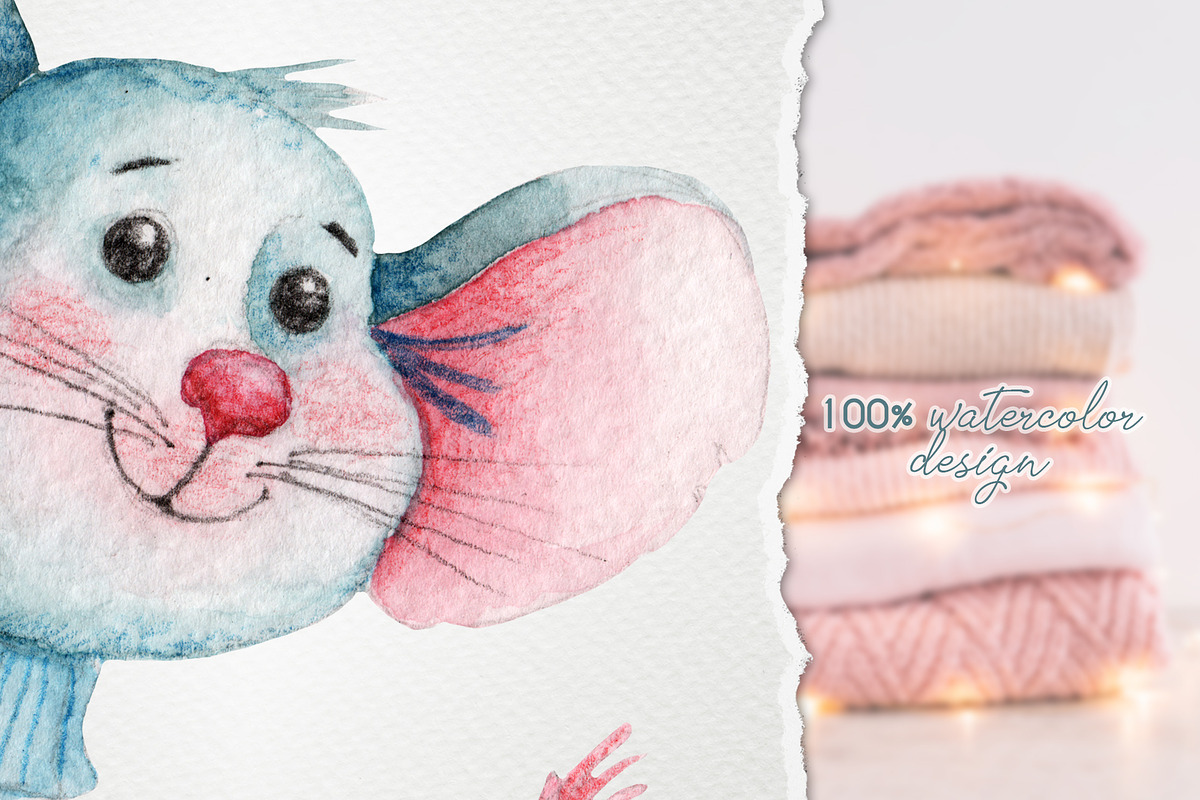 Watercolor Christmas Mice Clip art, an Animal Illustration by ArtPavo (Photo 4 of 9)