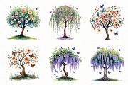 Watercolor Dreaming Tree Clipart, a Seasonal Illustration by Designworld (Thumbnail 2 of 11)