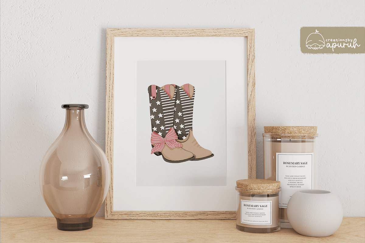 Coquette Cowgirl Boots 4th of July, a Decorative Illustration by creationsbyapuruh (Photo 6 of 7)