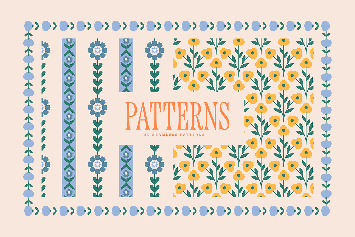 Blossom - Patterns, Shapes & Frames, a Pattern Graphic by Basia Stryjecka (Photo 2 of 35)