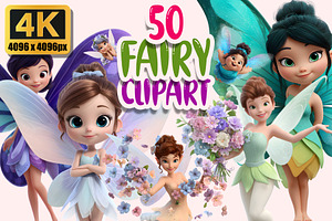 Fairy Clipart PNG Bundle, a Graphic by M9 Design