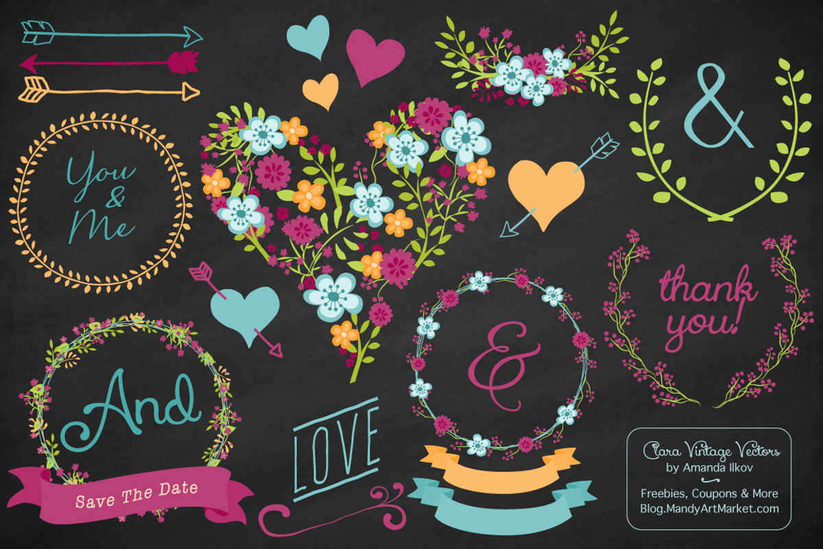 Bohemian Floral Heart & Banners, an Illustration by Amanda Ilkov (Photo 2 of 4)