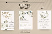Editable Wedding Invitation, an Invitation Template by elfy creative (Thumbnail 1 of 7)