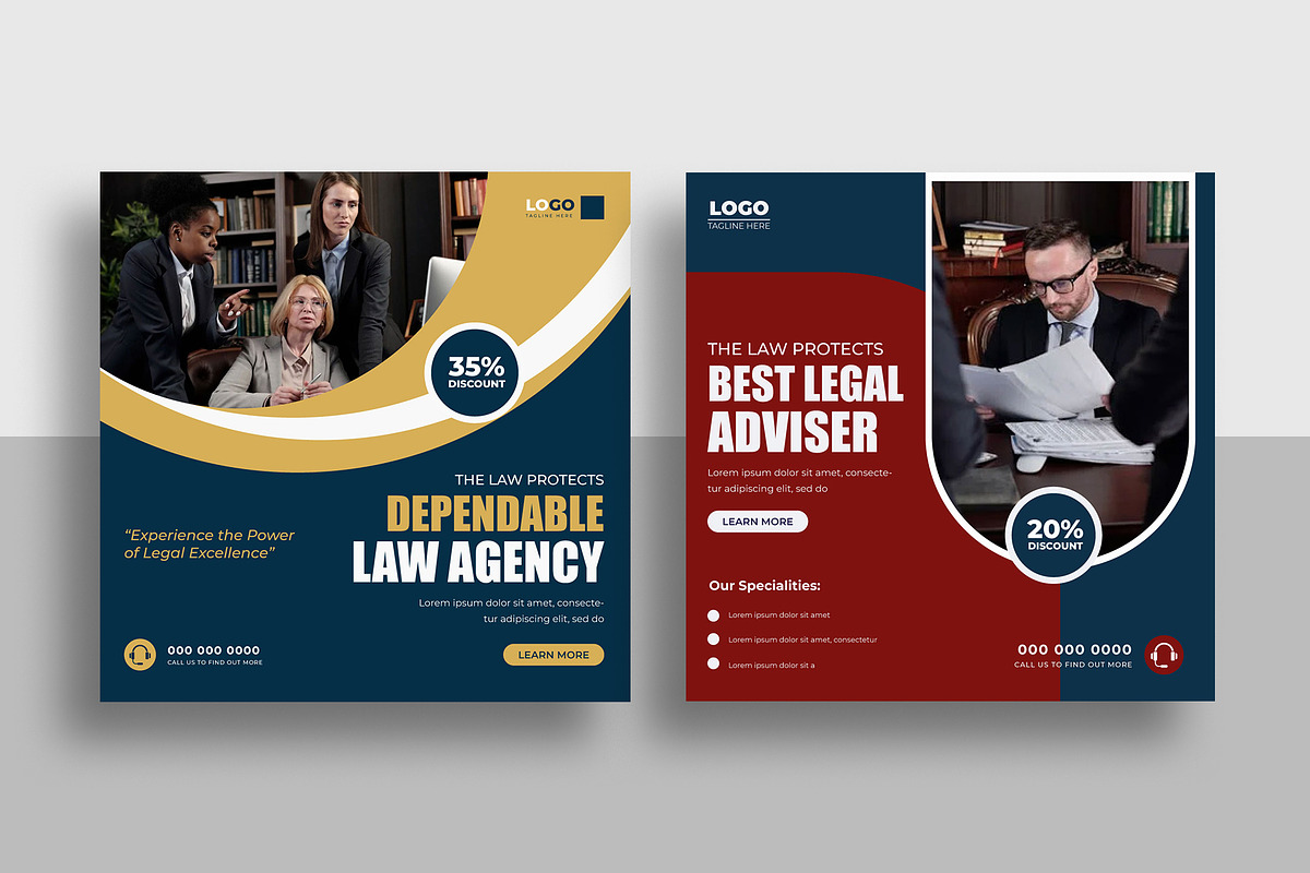 Law Firm Social Media Post Template, a Social Media Template by Designgrove