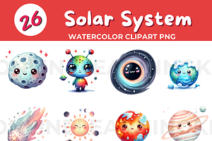 26 Solar System Clipart PNG Space an, an Education Illustration by John_Walker