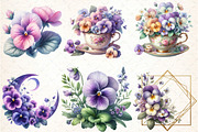 Spring Viola Flowers Sublimation, an Illustration by DreamCafeArt (Thumbnail 3 of 5)