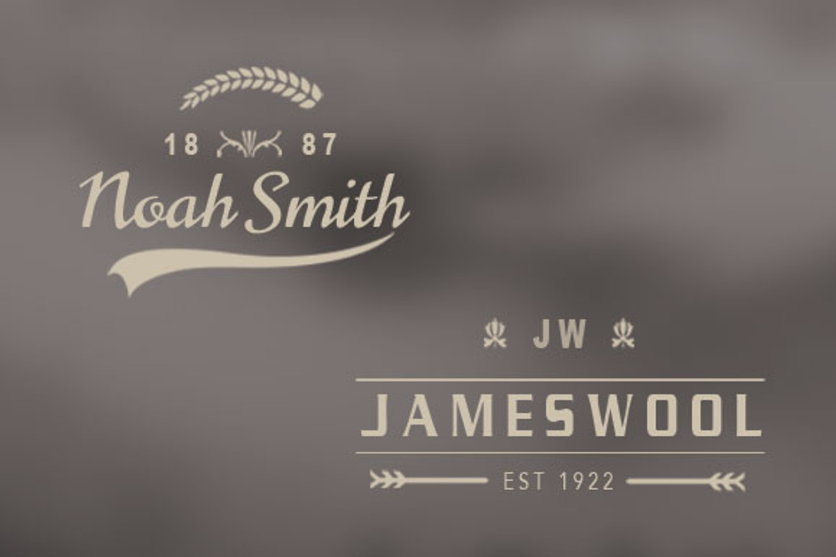 12 Vintage Name Logo Badges: 50% Off, a Branding & Logo