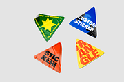 Triangle Stickers Mockup, an Advertising Mockup by Permadi Creative (Thumbnail 2 of 4)