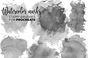 Procreate Watercolor Brush Stamps, a Brush Add-On by Studio Kitsch (Thumbnail 8 of 9)