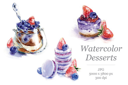 Watercolor Desserts